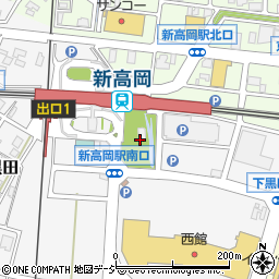 新高岡駅南口公園周辺の地図