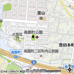 富山県富山市高園町周辺の地図