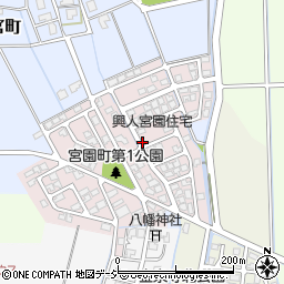 富山県富山市宮園町周辺の地図