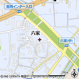 富山県高岡市六家周辺の地図