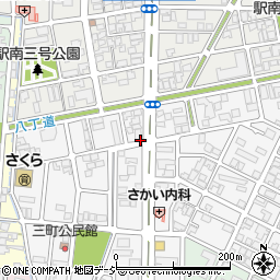 富山県高岡市八丁道周辺の地図