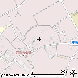 長野県中野市西条西間周辺の地図