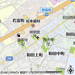 和田神社神明宮周辺の地図