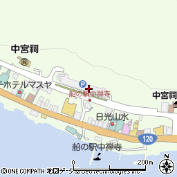 栃木県奥日光地区湖畔第一駐車場周辺の地図