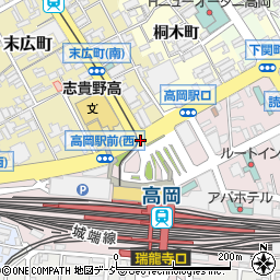 高岡駅前周辺の地図