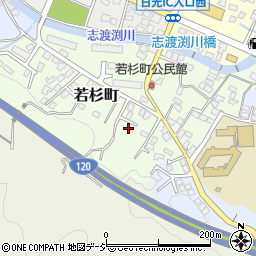 栃木県日光市若杉町周辺の地図