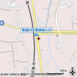 喜連川工業団地入口周辺の地図