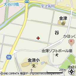 石川県かほく市谷ワ周辺の地図