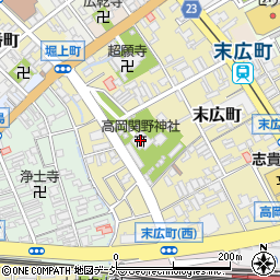 高岡関野神社周辺の地図