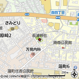 萩浦神社周辺の地図