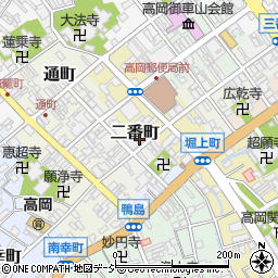 富山県高岡市二番町21周辺の地図