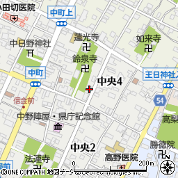 長野県中野市中央4丁目2-26周辺の地図