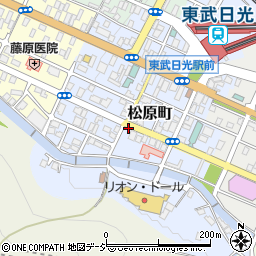 栃木県日光市松原町周辺の地図