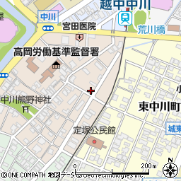 高岡中川郵便局周辺の地図