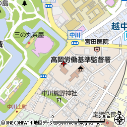 富山家庭裁判所　高岡支部調査官室周辺の地図