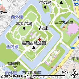 富山県高岡市古城周辺の地図