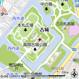 高岡古城公園周辺の地図