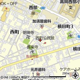富山県高岡市西町1-8周辺の地図