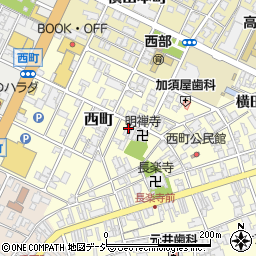 富山県高岡市西町周辺の地図