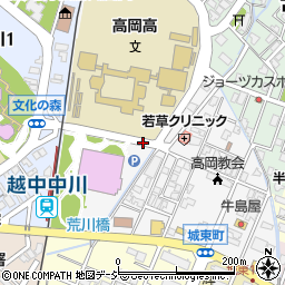 富山県高岡市中川園町周辺の地図