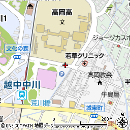 富山県高岡市中川園町周辺の地図