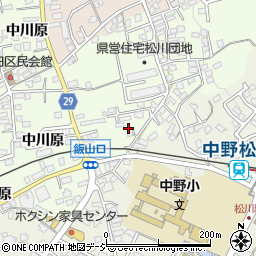 長野県中野市吉田上川原周辺の地図