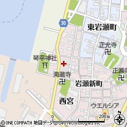 富山県富山市岩瀬荒木町周辺の地図