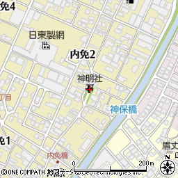 内免神明社周辺の地図