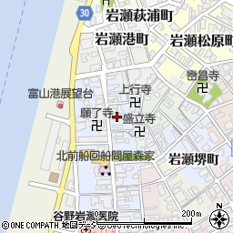 富山岩瀬郵便局周辺の地図