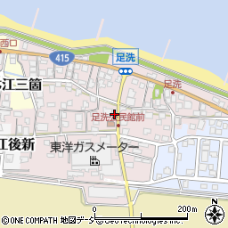 富山県射水市本江足洗周辺の地図