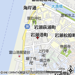 富山県富山市岩瀬港町周辺の地図