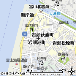 富山県富山市岩瀬萩浦町23周辺の地図