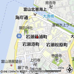 富山県富山市岩瀬萩浦町14周辺の地図