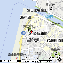 富山県富山市岩瀬萩浦町32周辺の地図