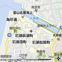 富山県富山市岩瀬萩浦町43周辺の地図