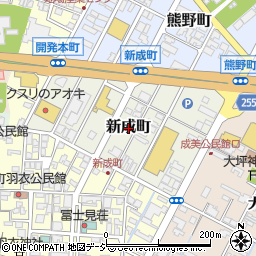 富山県高岡市新成町周辺の地図