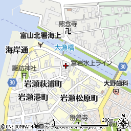 富山県富山市岩瀬萩浦町25周辺の地図