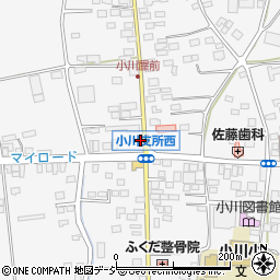 小川中学校入口周辺の地図