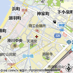 富山県滑川市田中町周辺の地図