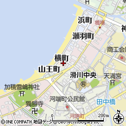 富山県滑川市横町周辺の地図