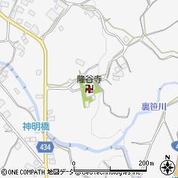 隆谷寺周辺の地図