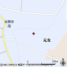 石川県かほく市元女（ル）周辺の地図