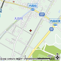 石川県かほく市内高松未周辺の地図