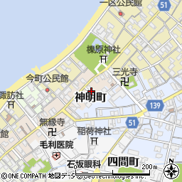 富山県滑川市神明町周辺の地図