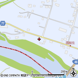 栃木県　警察本部矢板警察署船生第二駐在所周辺の地図