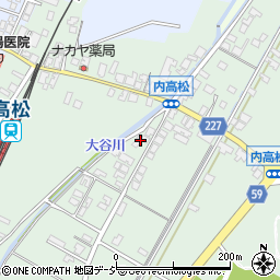 石川県かほく市内高松子周辺の地図