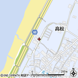 石川県かほく市高松（レ）周辺の地図