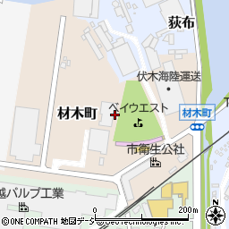 富山県高岡市材木町周辺の地図