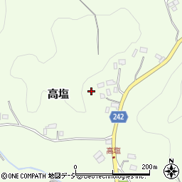 栃木県矢板市高塩周辺の地図