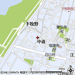 富山県高岡市下牧野（中道）周辺の地図